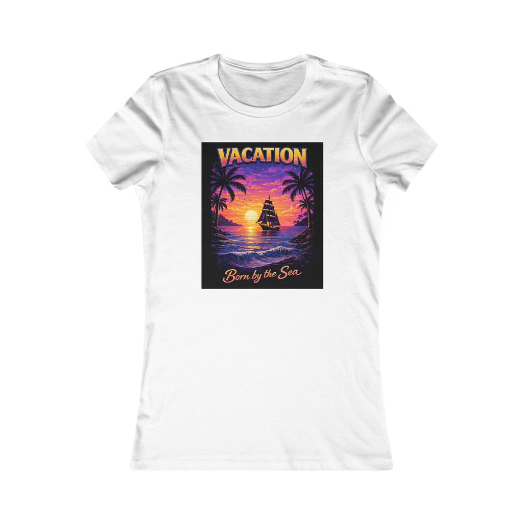 Vacation 'Born by the Sea' Women's Tee — Tropical Sunset Beach Shirt