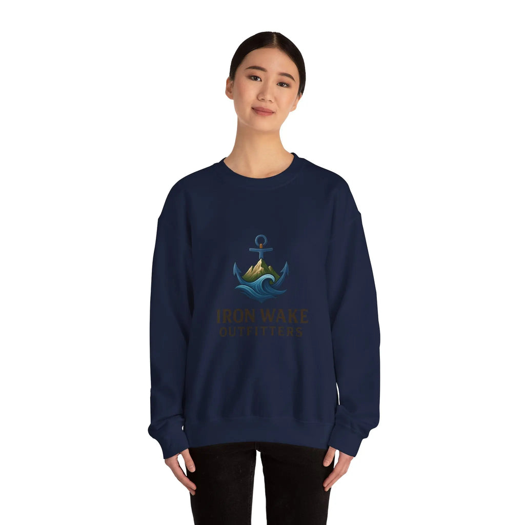 Crewneck Sweatshirt — Iron Wake Outfitters Anchor Logo Printify
