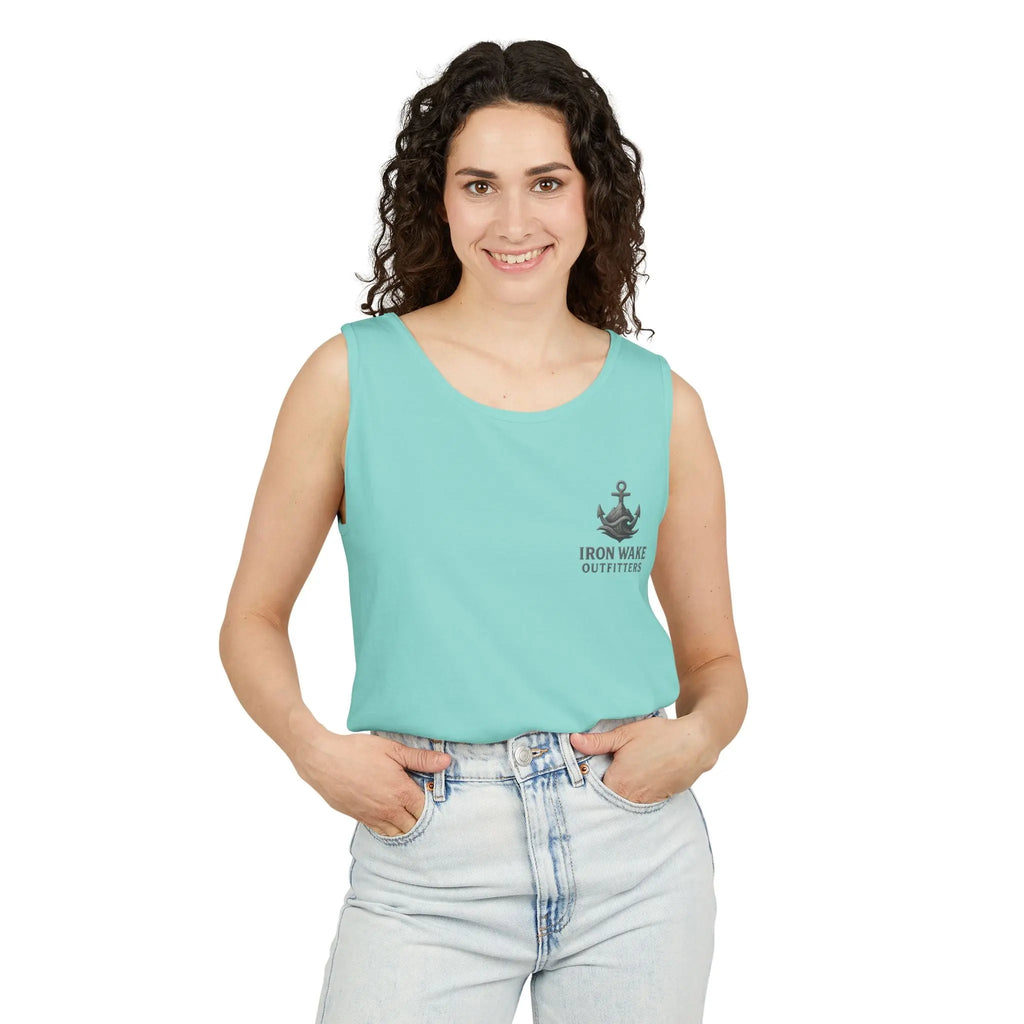 Iron Wake Outfitters Anchor & Surfer Tank Top Printify