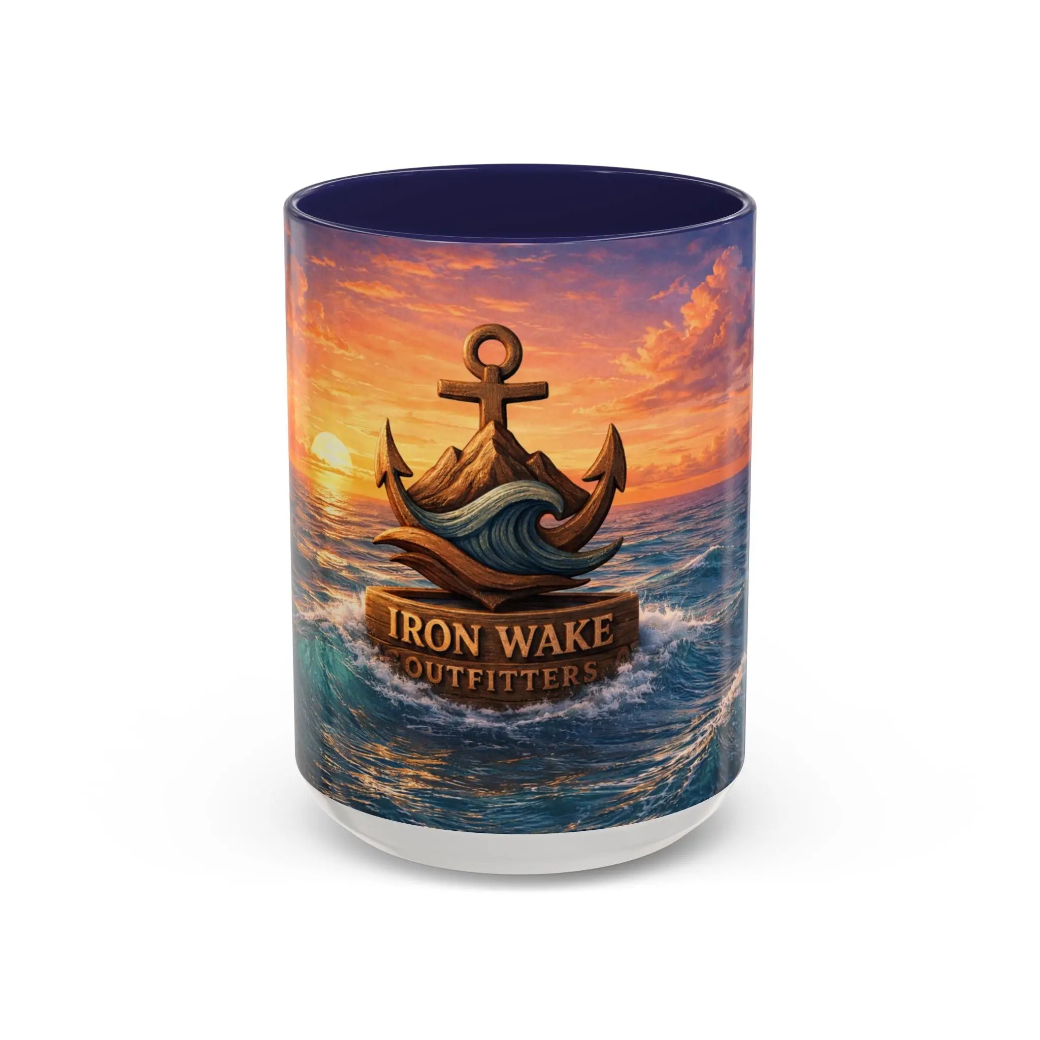 Anchor Sunset Coffee Mug — Iron Wake Outfitters Nautical Travel Mug (11/15oz) Printify