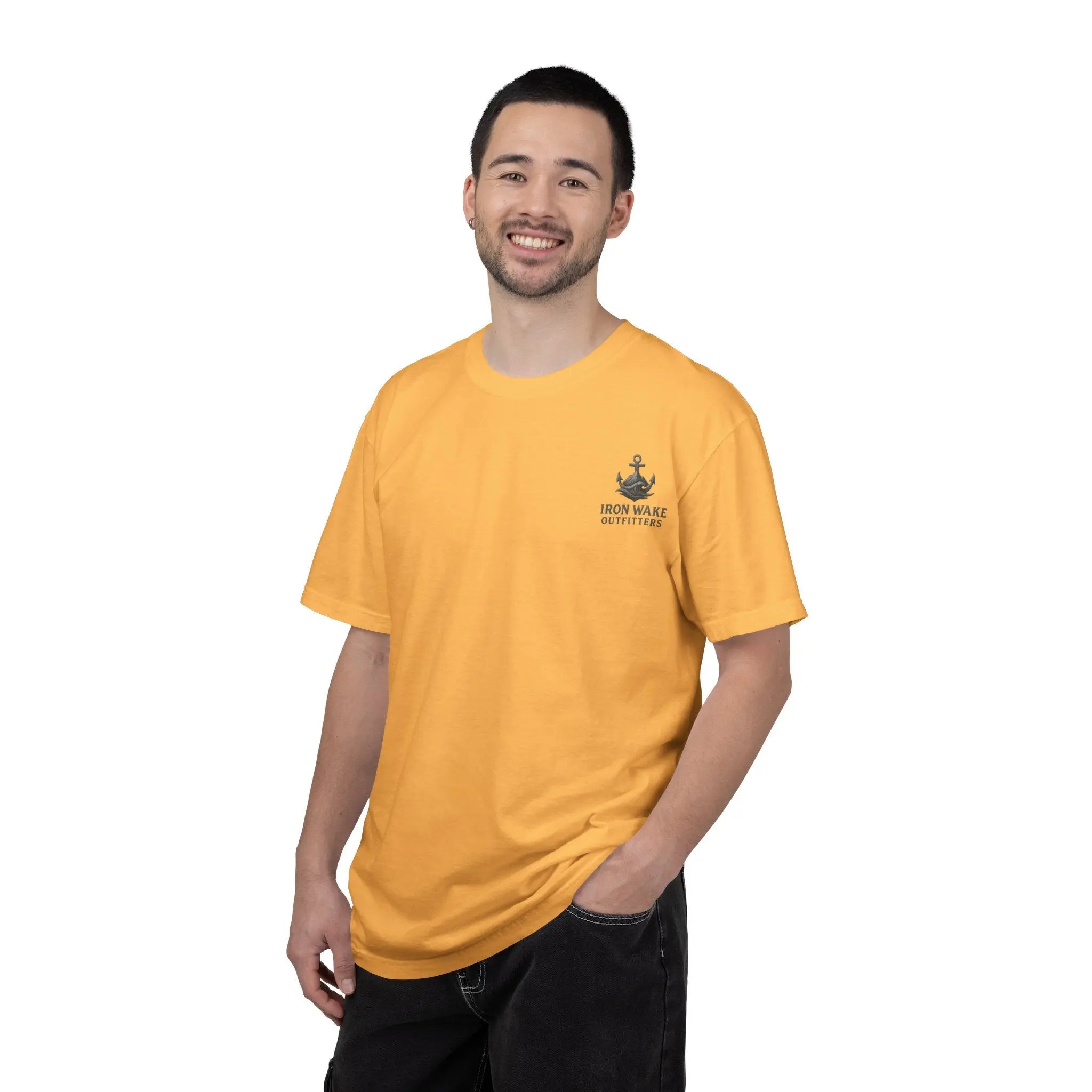 Anchor Logo T-Shirt — Iron Wake Outfitters Chest & Back Graphic Printify