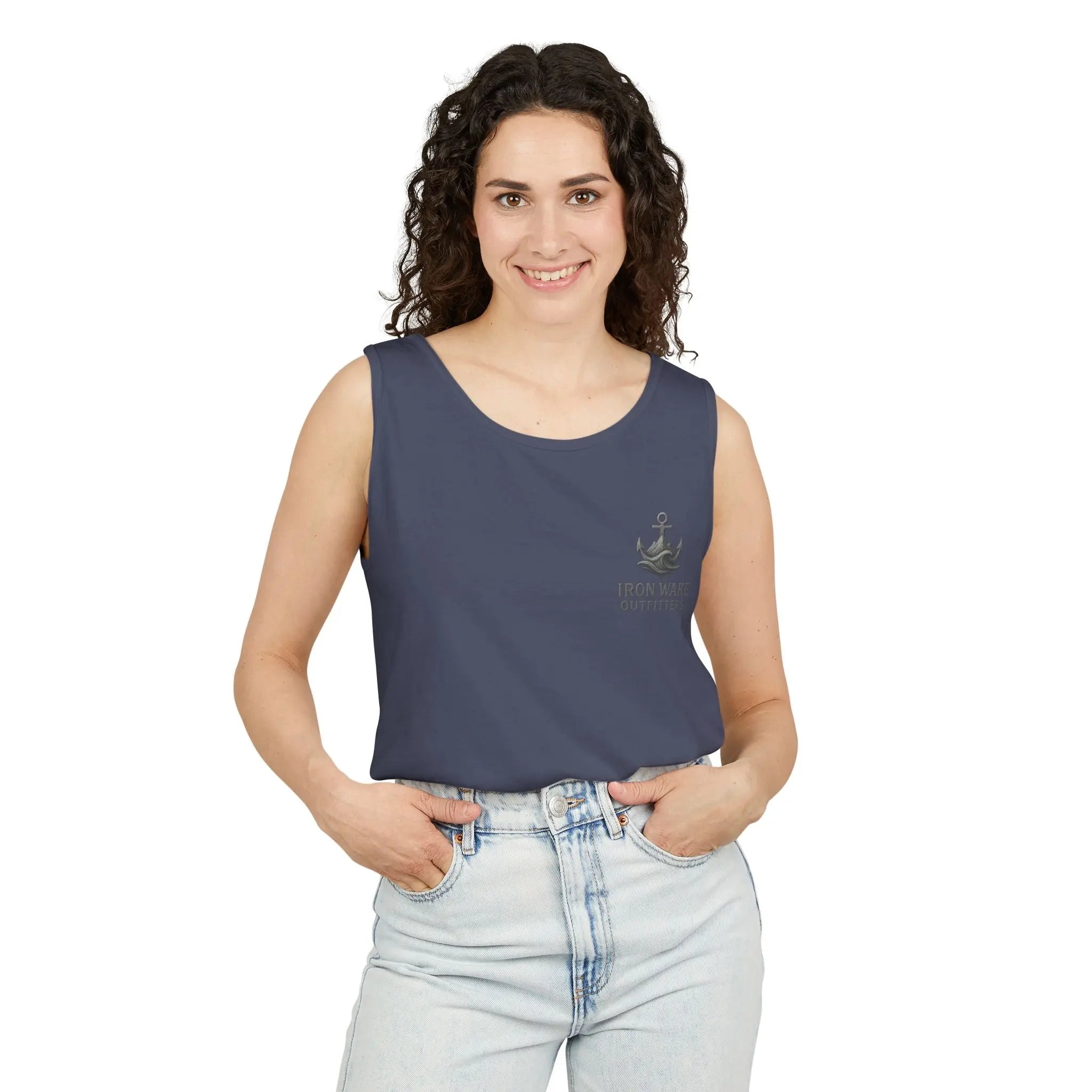 Iron Wake Outfitters Anchor & Surfer Tank Top Printify