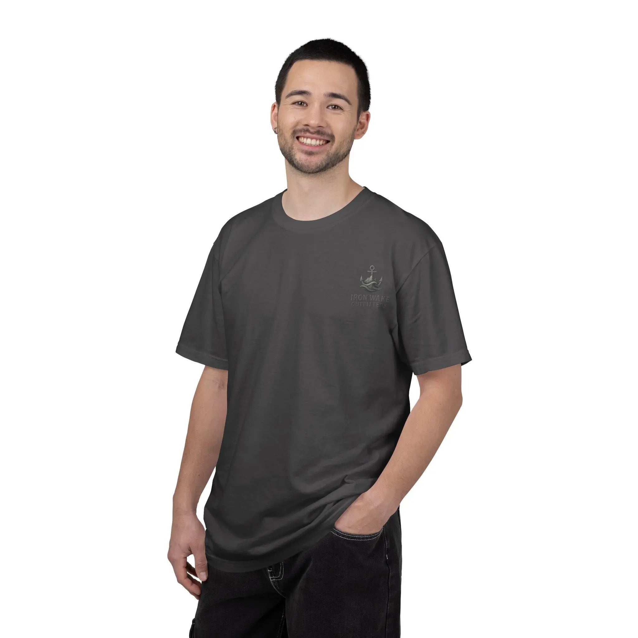 Anchor Logo T-Shirt — Iron Wake Outfitters Chest & Back Graphic Printify