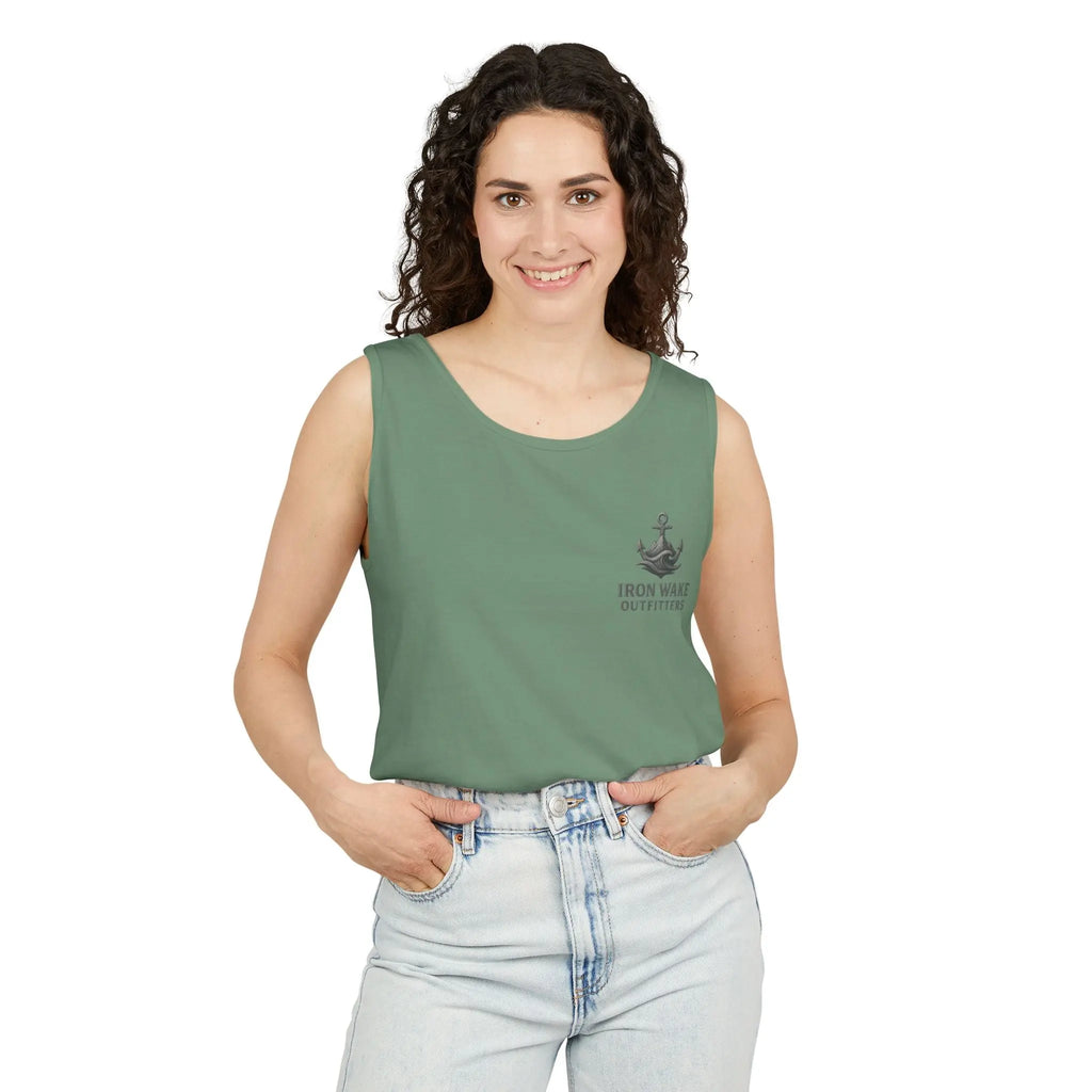 Iron Wake Outfitters Anchor & Surfer Tank Top Printify