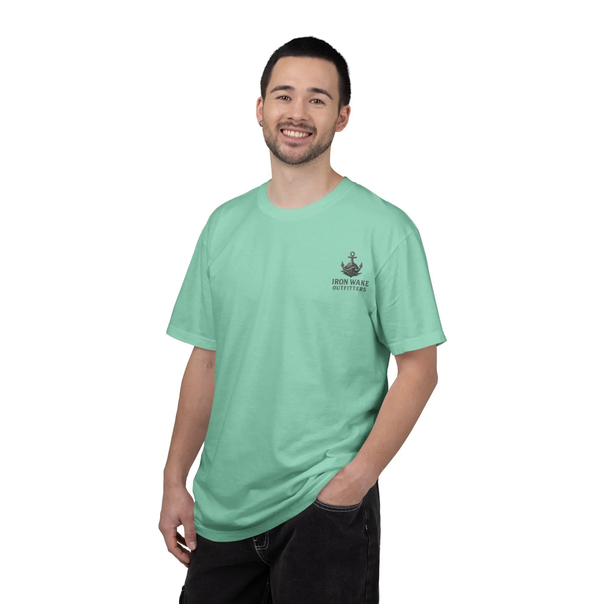 Anchor Logo T-Shirt — Iron Wake Outfitters Chest & Back Graphic Printify