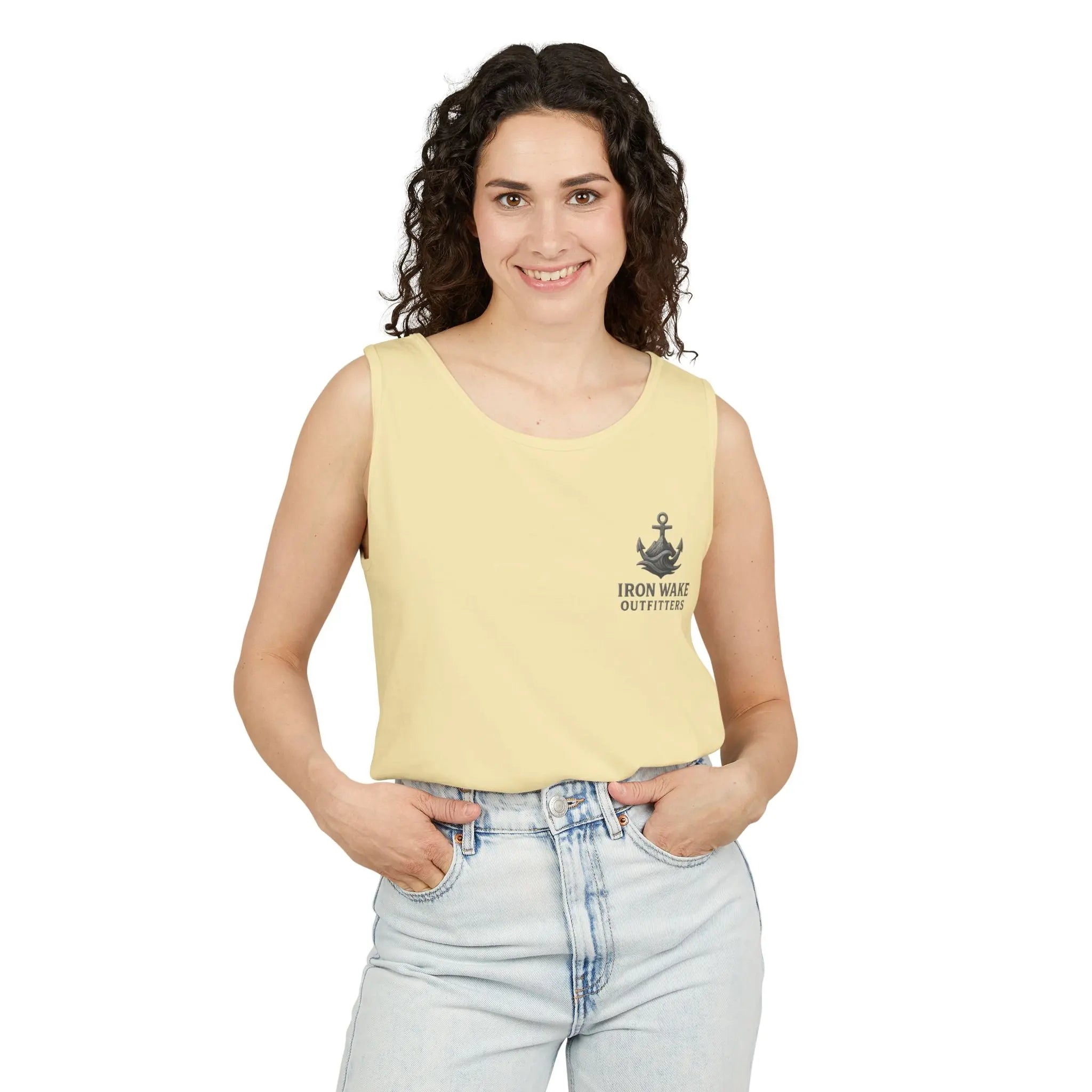 Iron Wake Outfitters Anchor & Surfer Tank Top Printify
