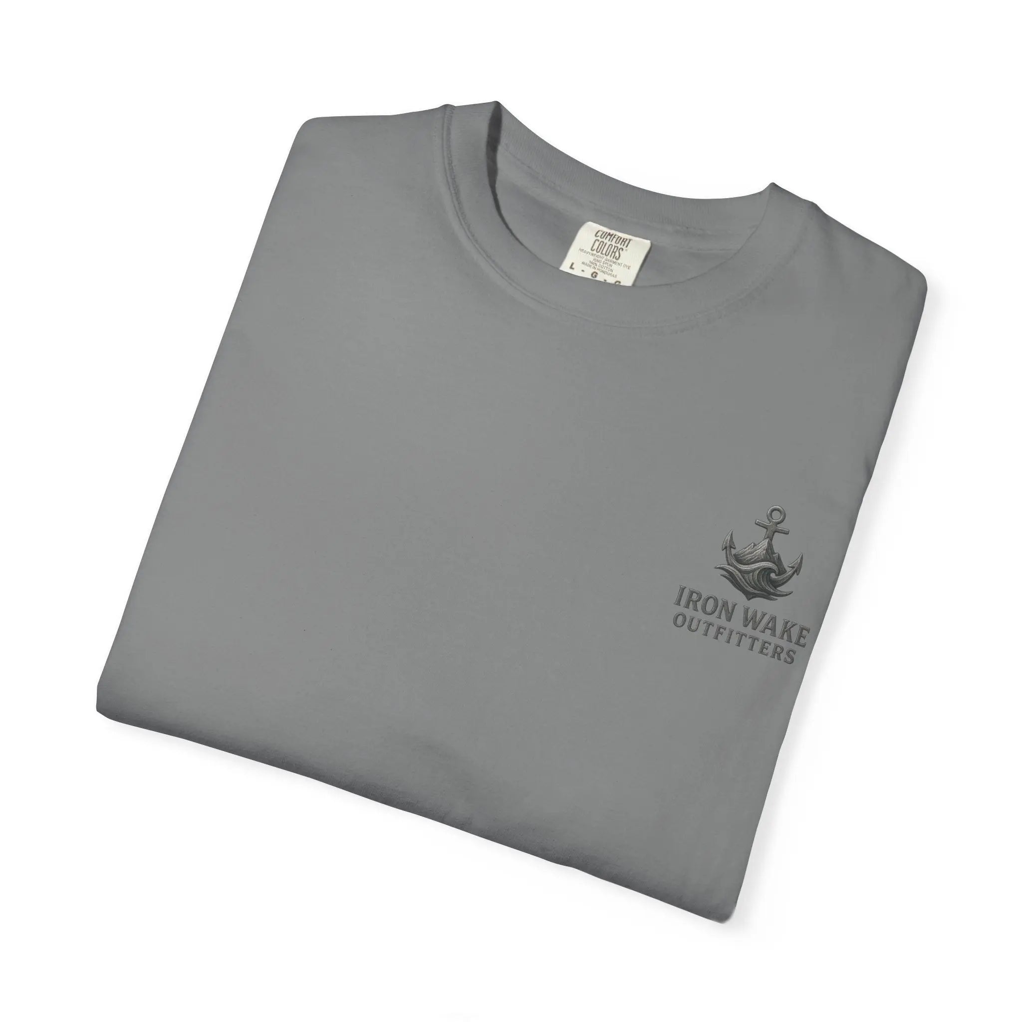 Anchor Logo T-Shirt — Iron Wake Outfitters Chest & Back Graphic Printify