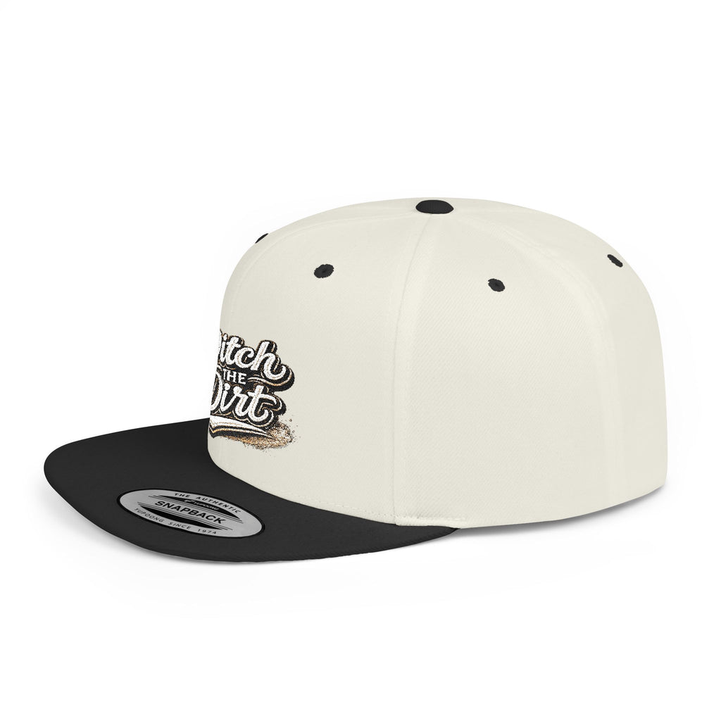 Snapback Hat — "Ditch the Dirt" Retro Script Flat Bill Cap