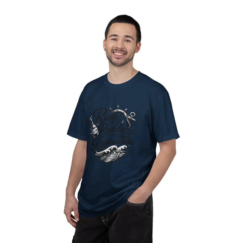 Rum, Rudder & Righteous T-Shirt — Nautical Anchor Sailing Tee Printify
