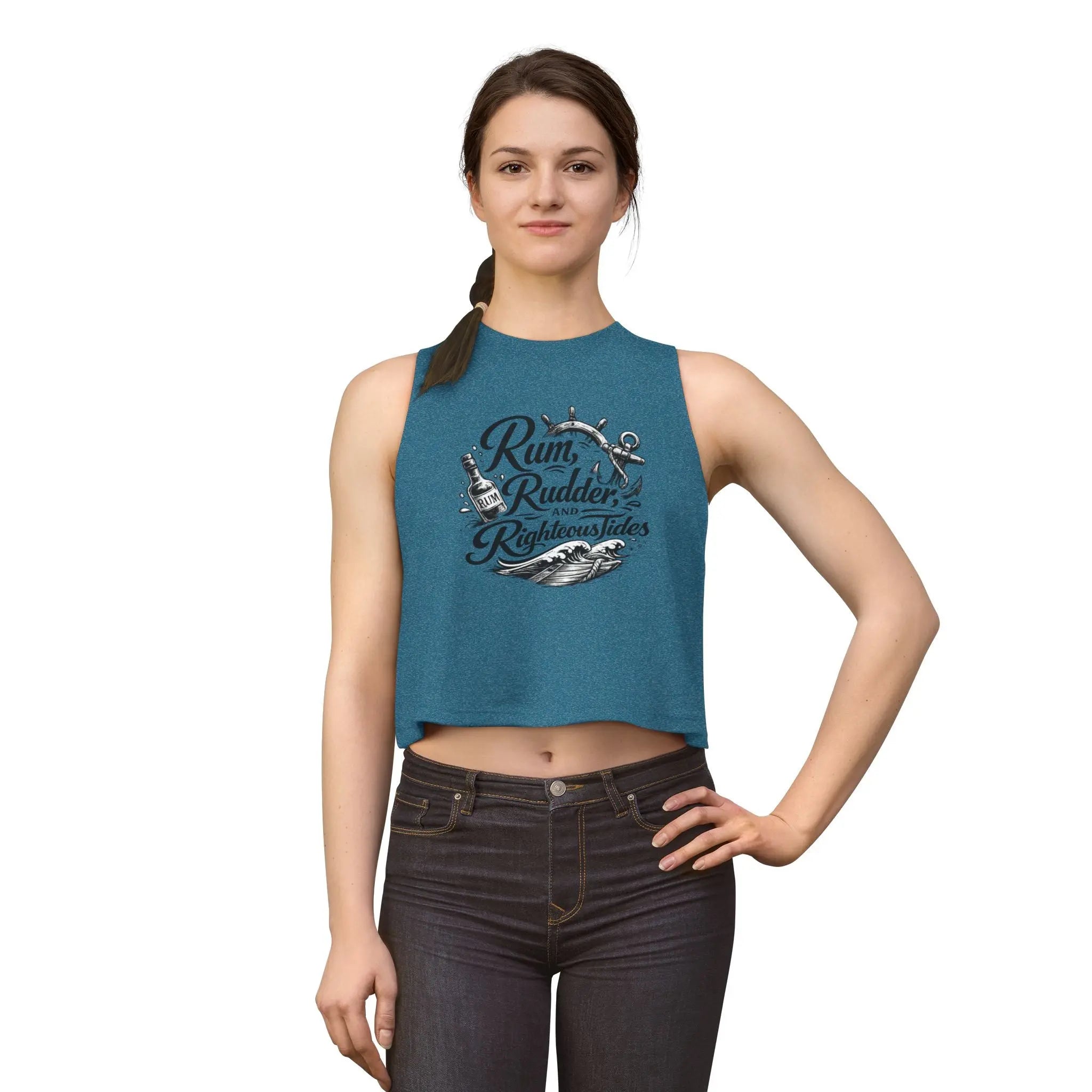 Rum, Rudder & Righteous Tides Crop Top Printify