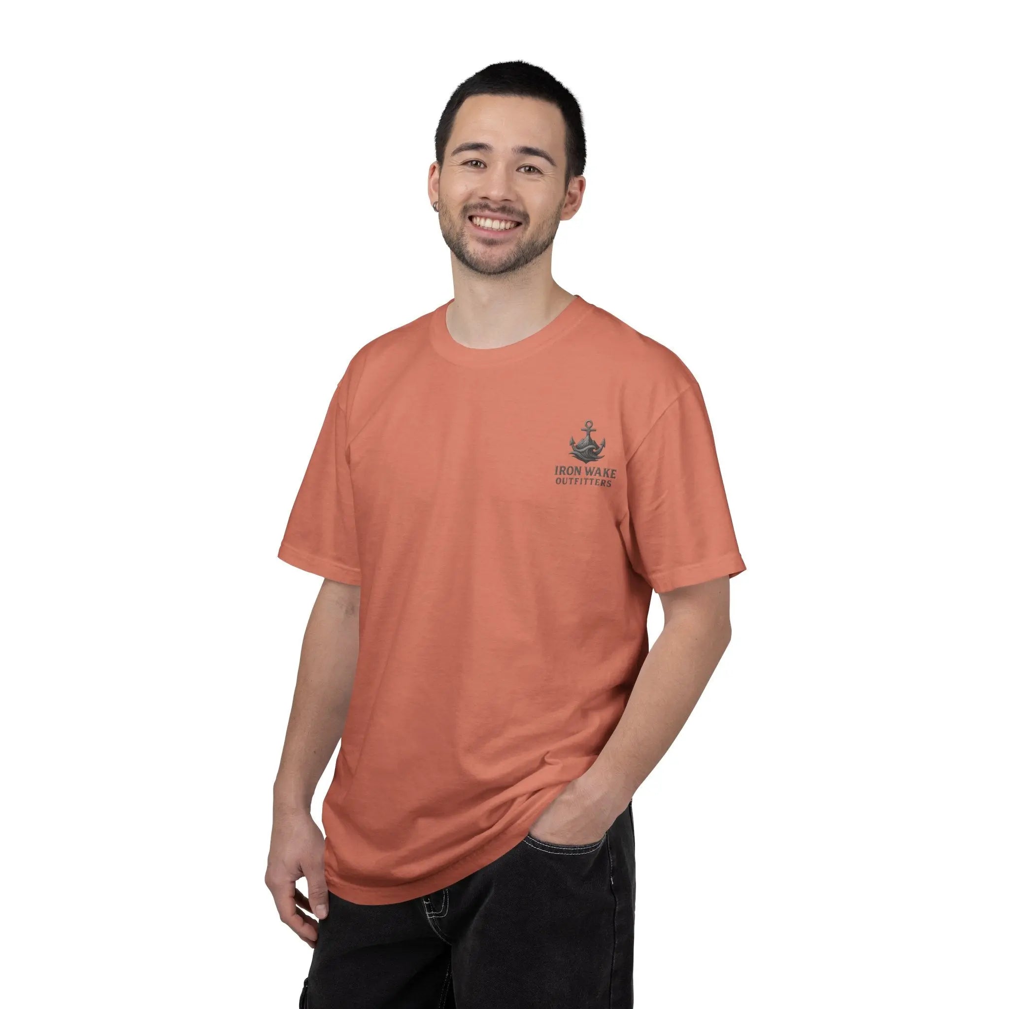 Anchor Logo T-Shirt — Iron Wake Outfitters Chest & Back Graphic Printify