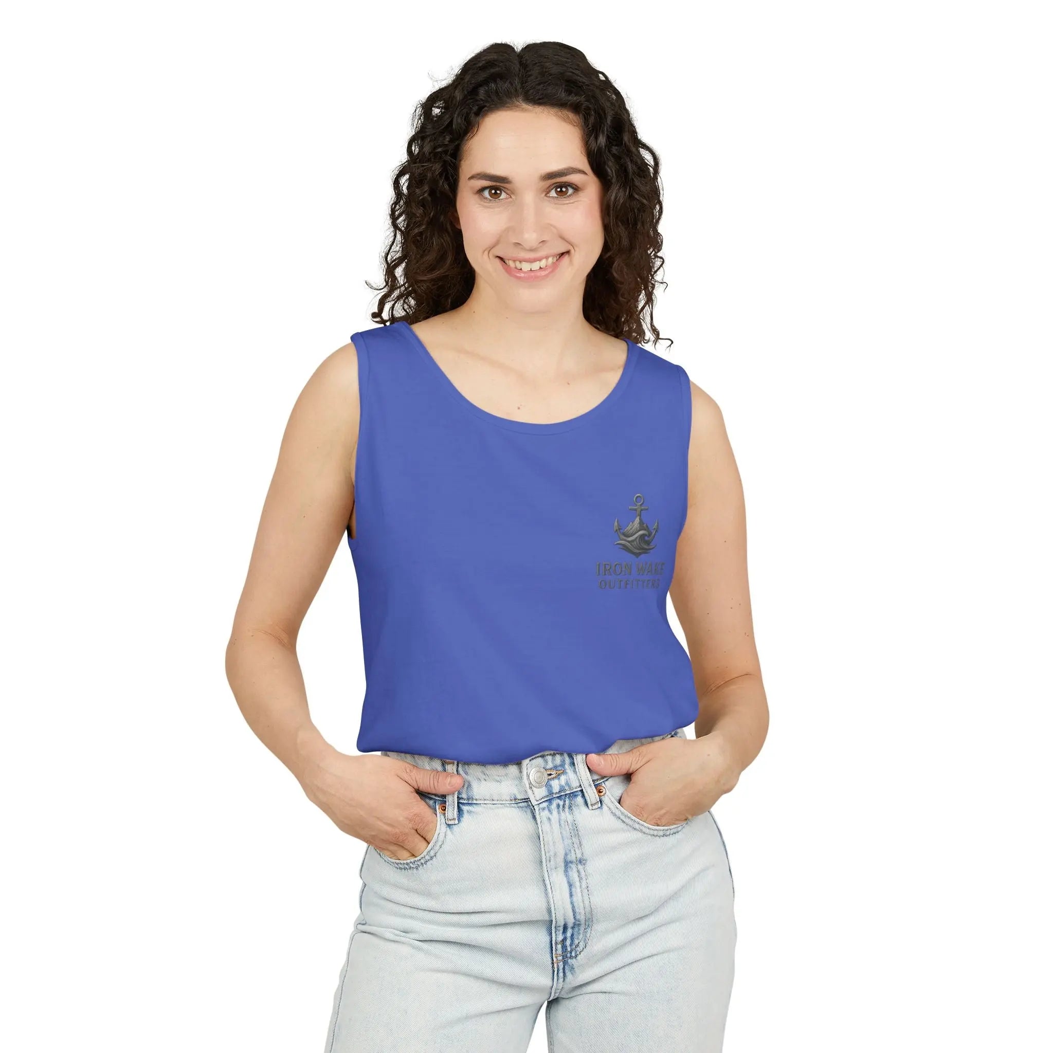 Iron Wake Outfitters Anchor & Surfer Tank Top Printify
