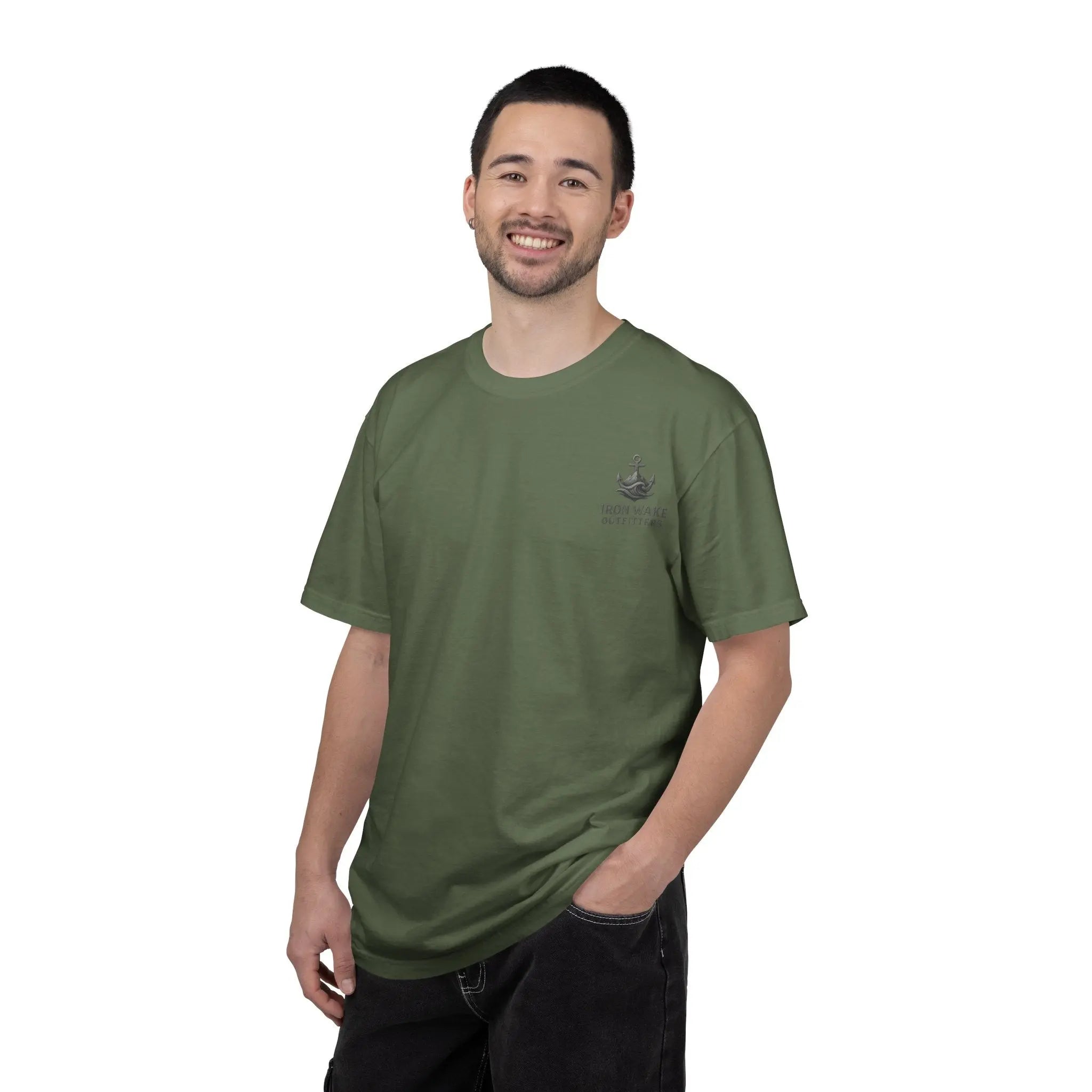 Anchor Logo T-Shirt — Iron Wake Outfitters Chest & Back Graphic Printify