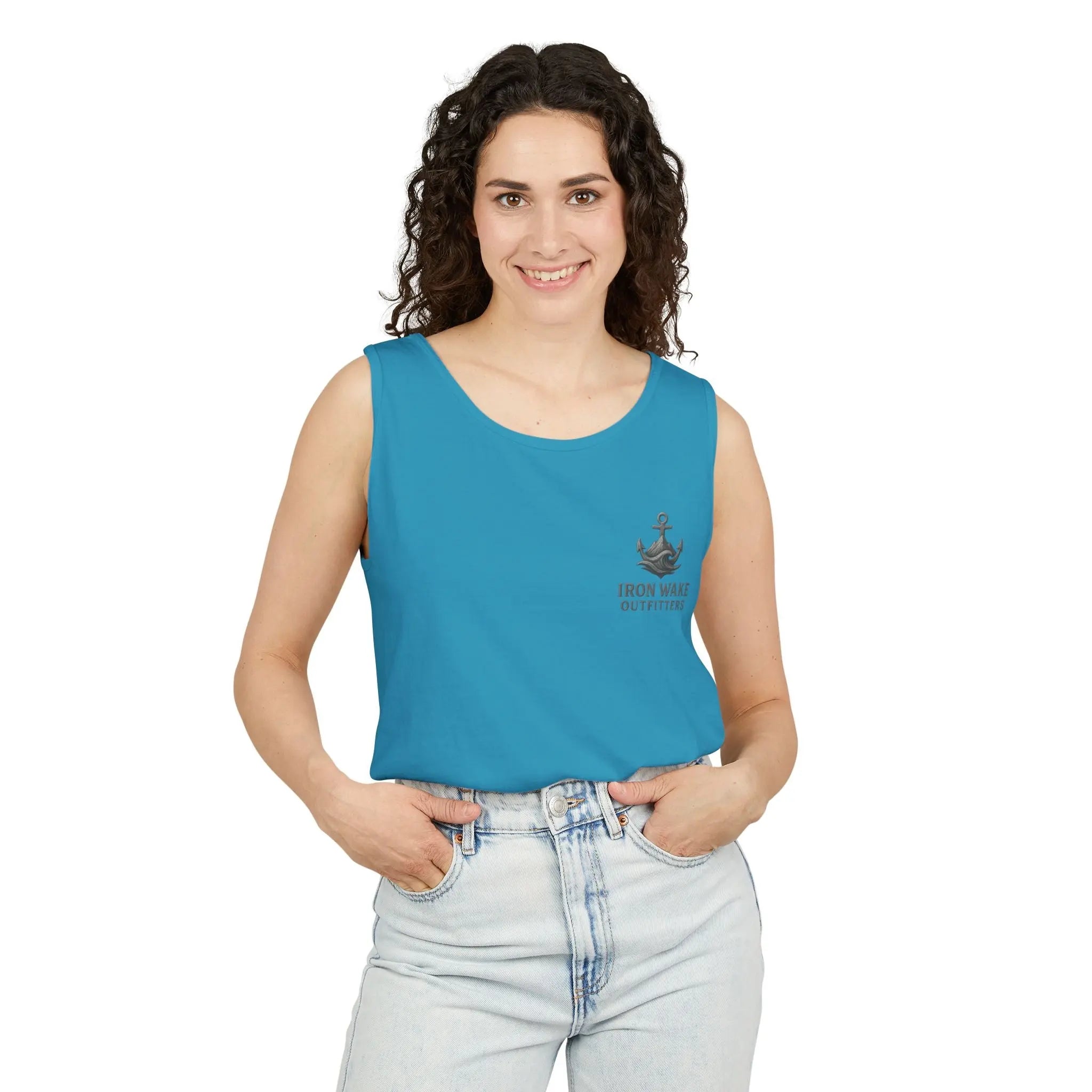 Iron Wake Outfitters Anchor & Surfer Tank Top Printify
