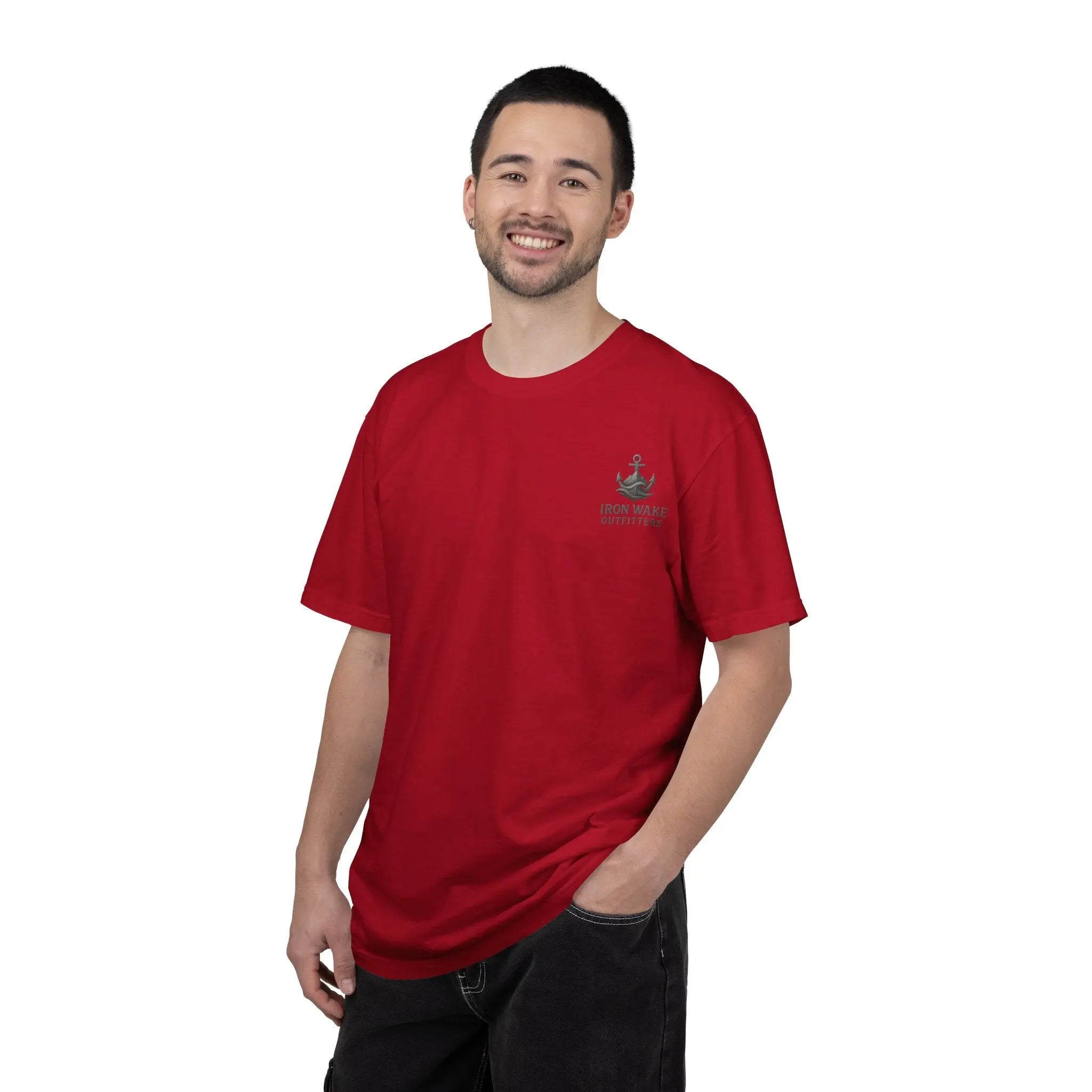 Anchor Logo T-Shirt — Iron Wake Outfitters Chest & Back Graphic Printify