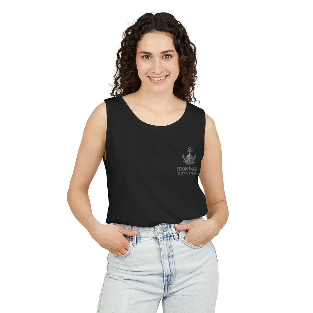 Iron Wake Outfitters Anchor & Surfer Tank Top Printify