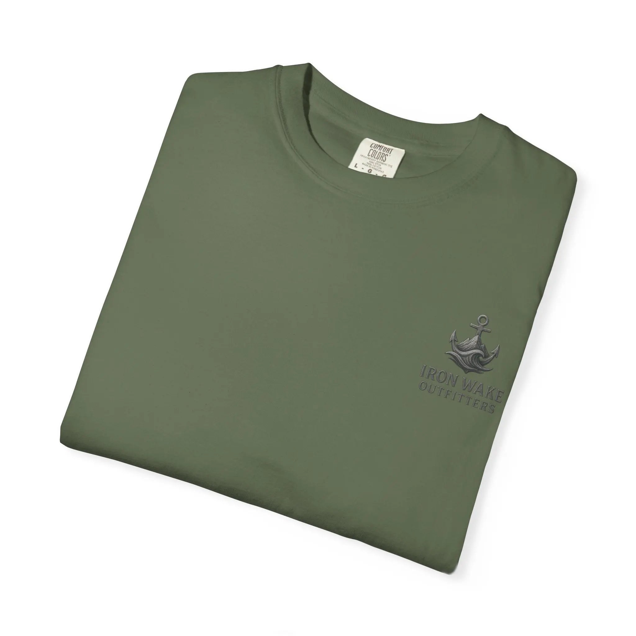 Anchor Logo T-Shirt — Iron Wake Outfitters Chest & Back Graphic Printify