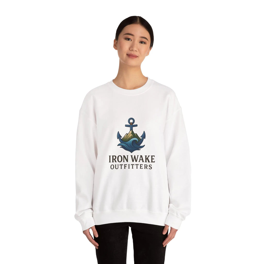 Crewneck Sweatshirt — Iron Wake Outfitters Anchor Logo Printify