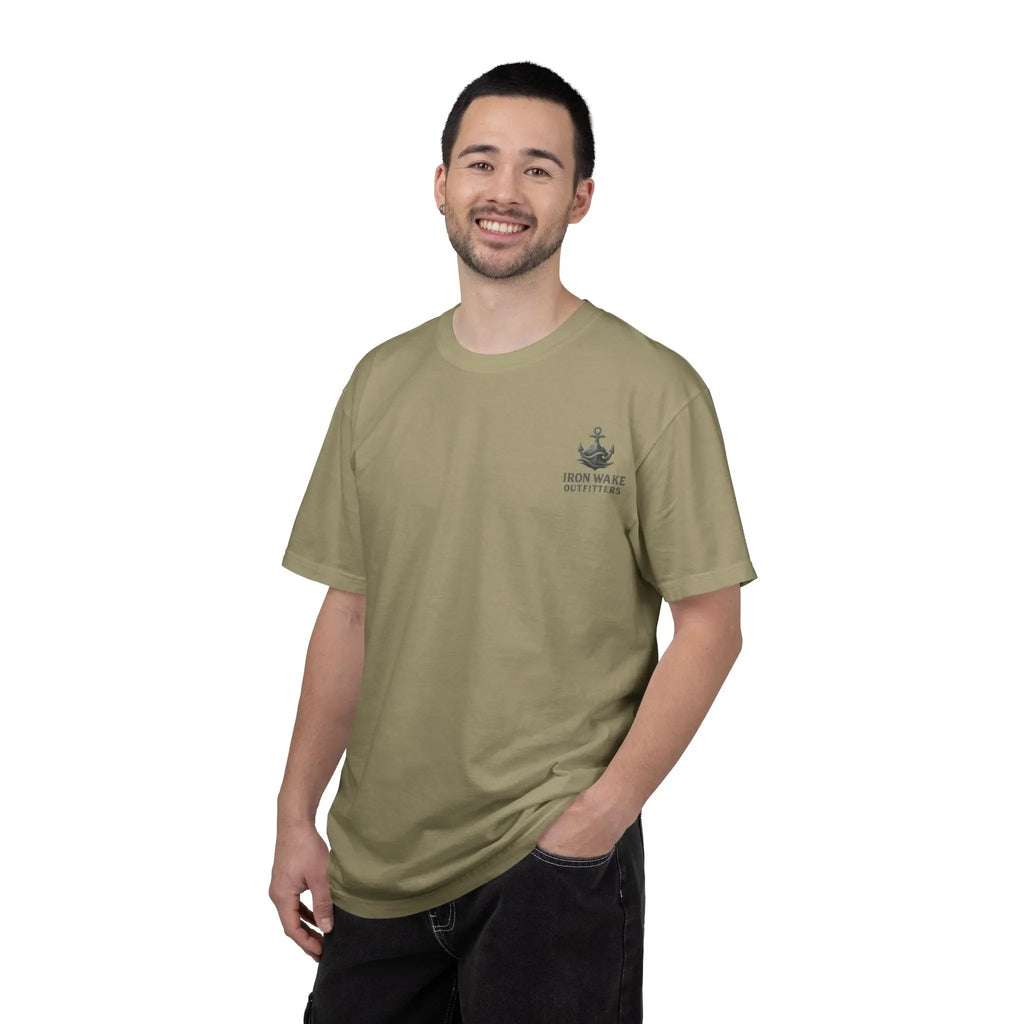 Anchor Logo T-Shirt — Iron Wake Outfitters Chest & Back Graphic Printify