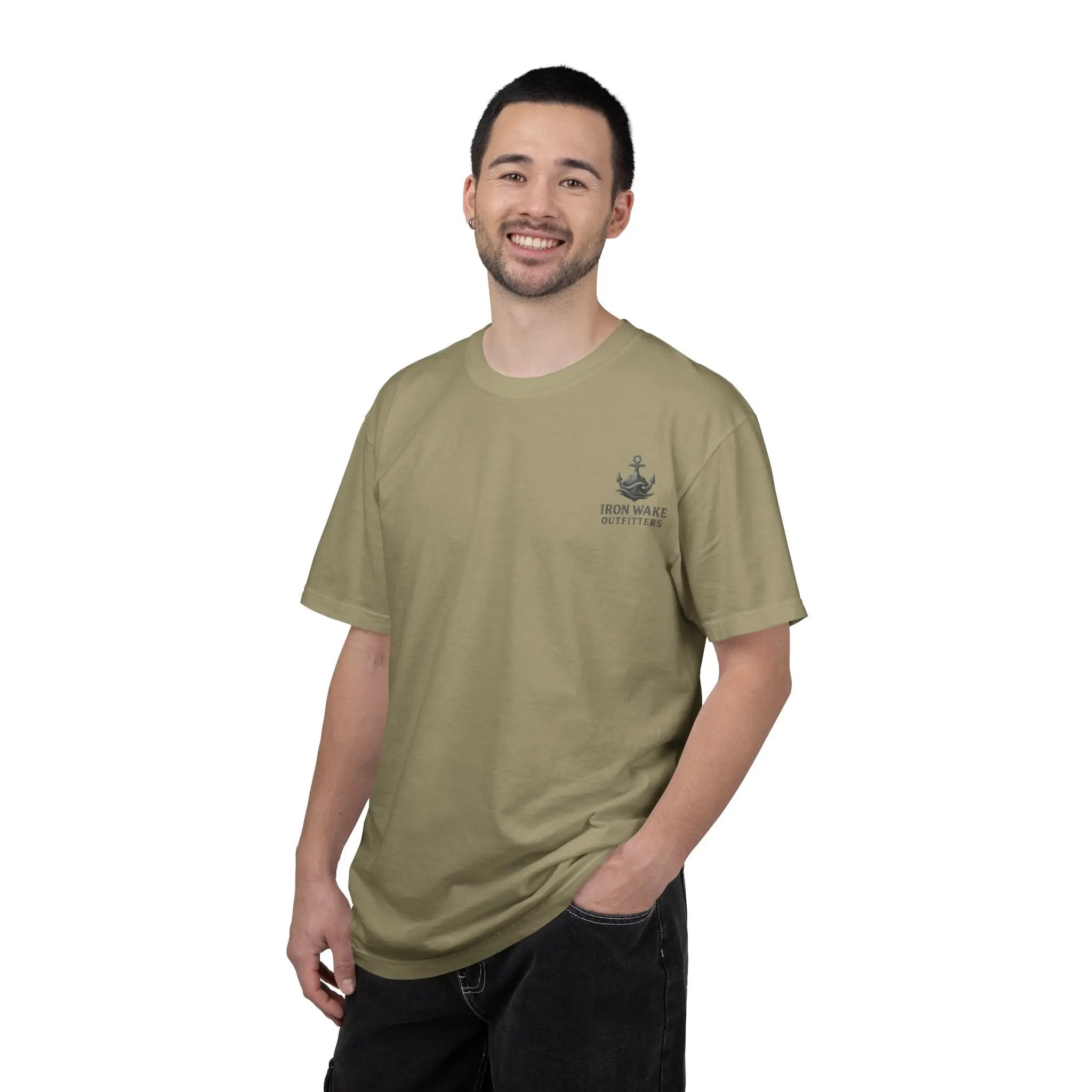 Anchor Logo T-Shirt — Iron Wake Outfitters Chest & Back Graphic Printify