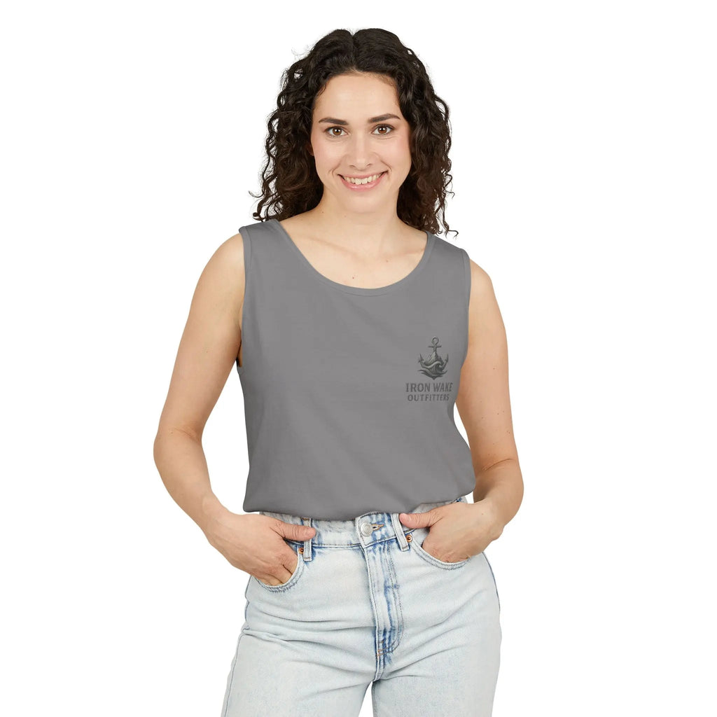 Iron Wake Outfitters Anchor & Surfer Tank Top Printify
