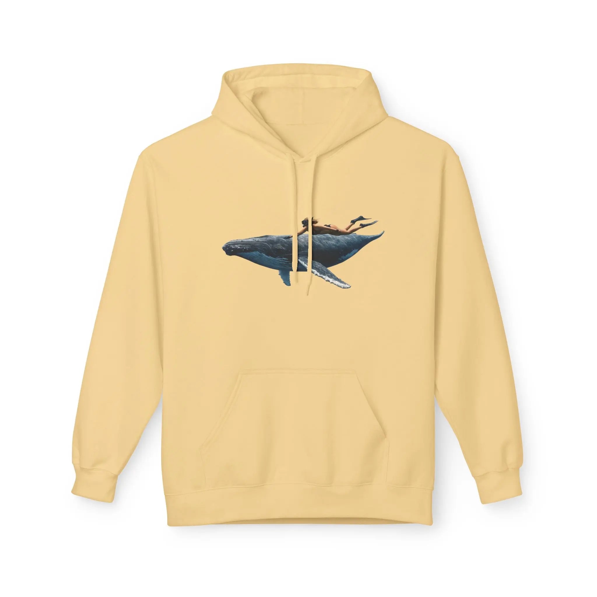 Whale Rider Hoodie — Surreal Ocean Art Pullover for Beach Lovers Printify