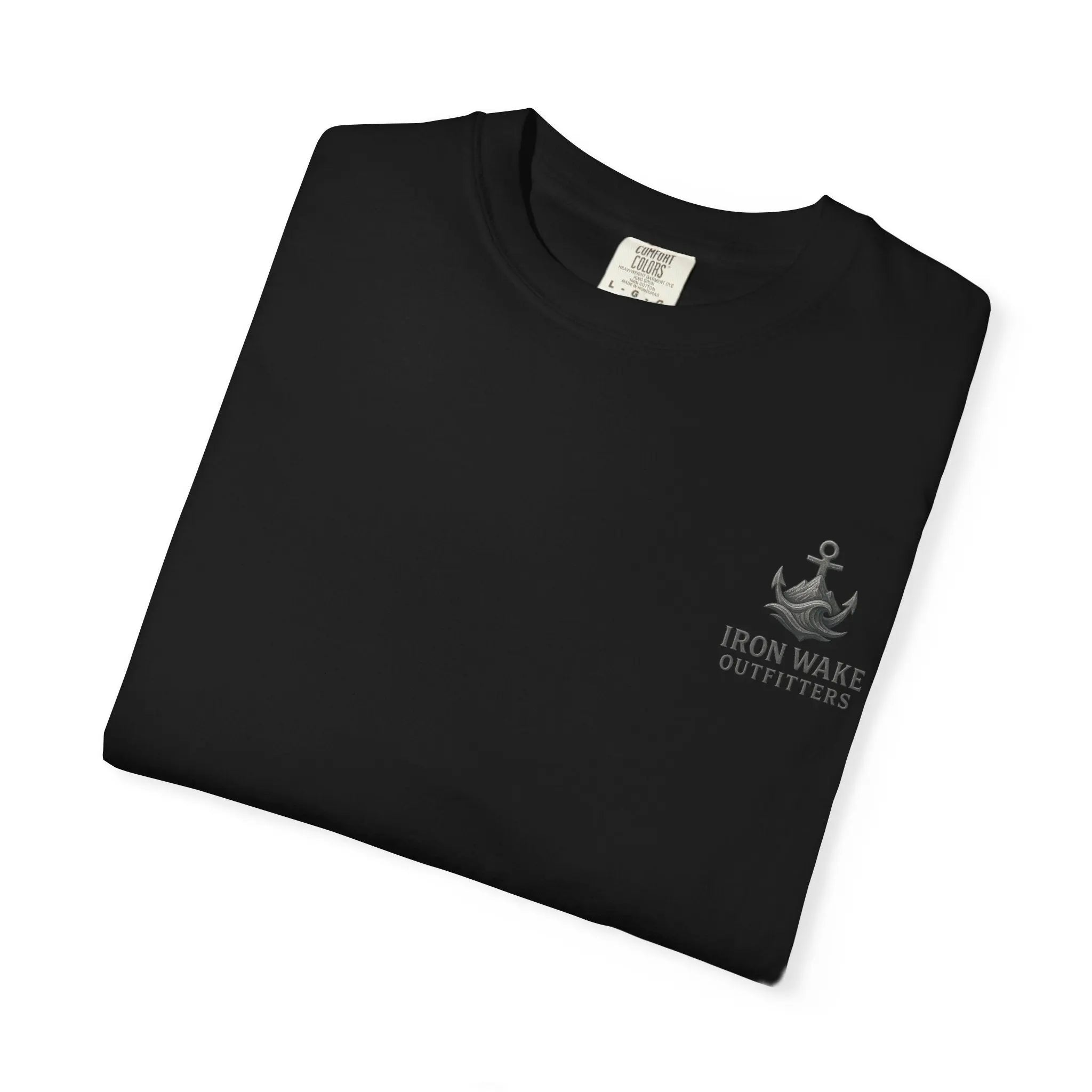 Anchor Logo T-Shirt — Iron Wake Outfitters Chest & Back Graphic Printify