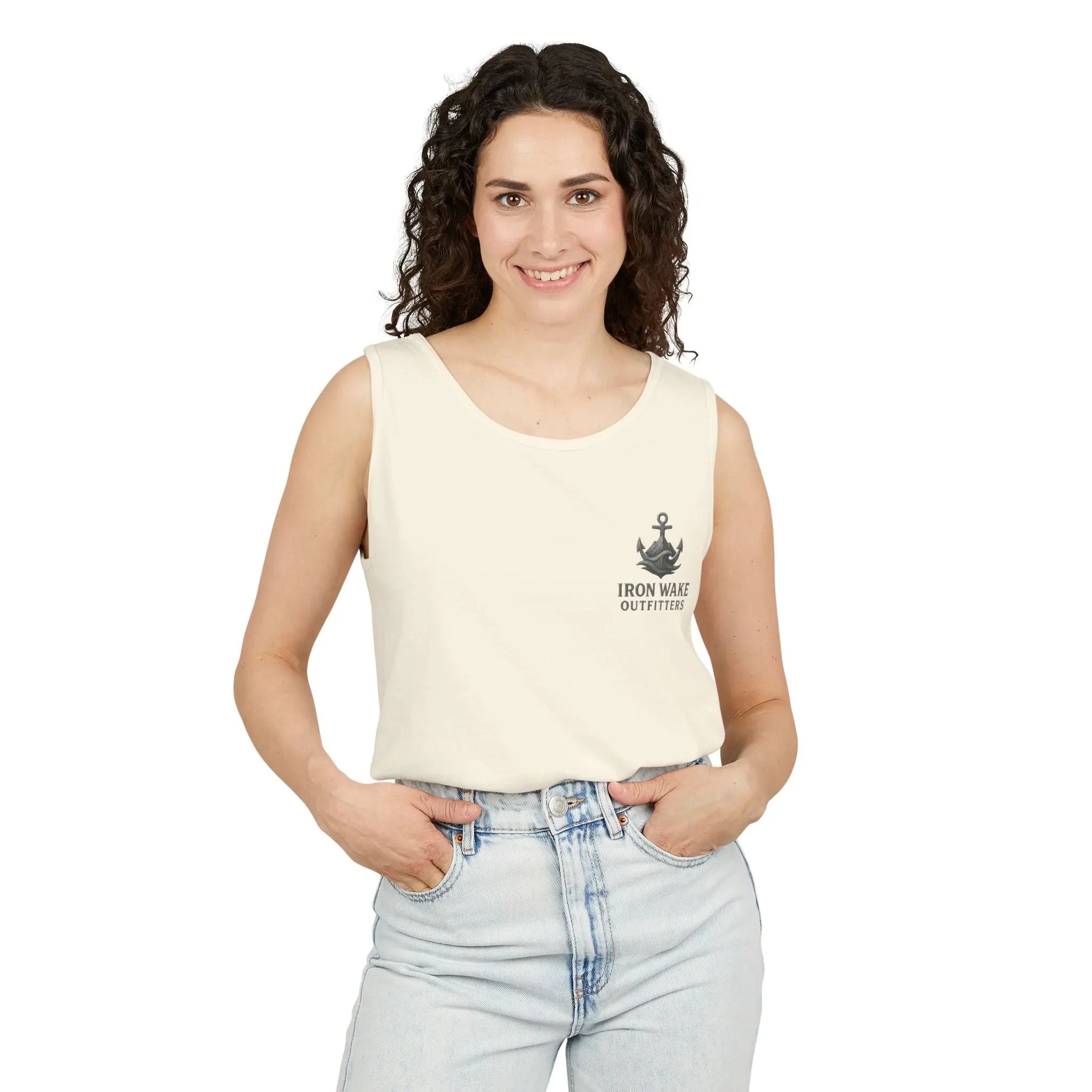 Iron Wake Outfitters Anchor & Surfer Tank Top Printify