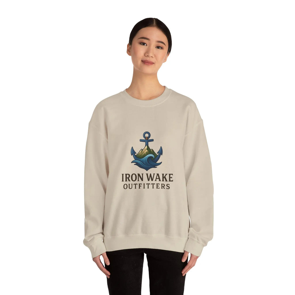 Crewneck Sweatshirt — Iron Wake Outfitters Anchor Logo Printify