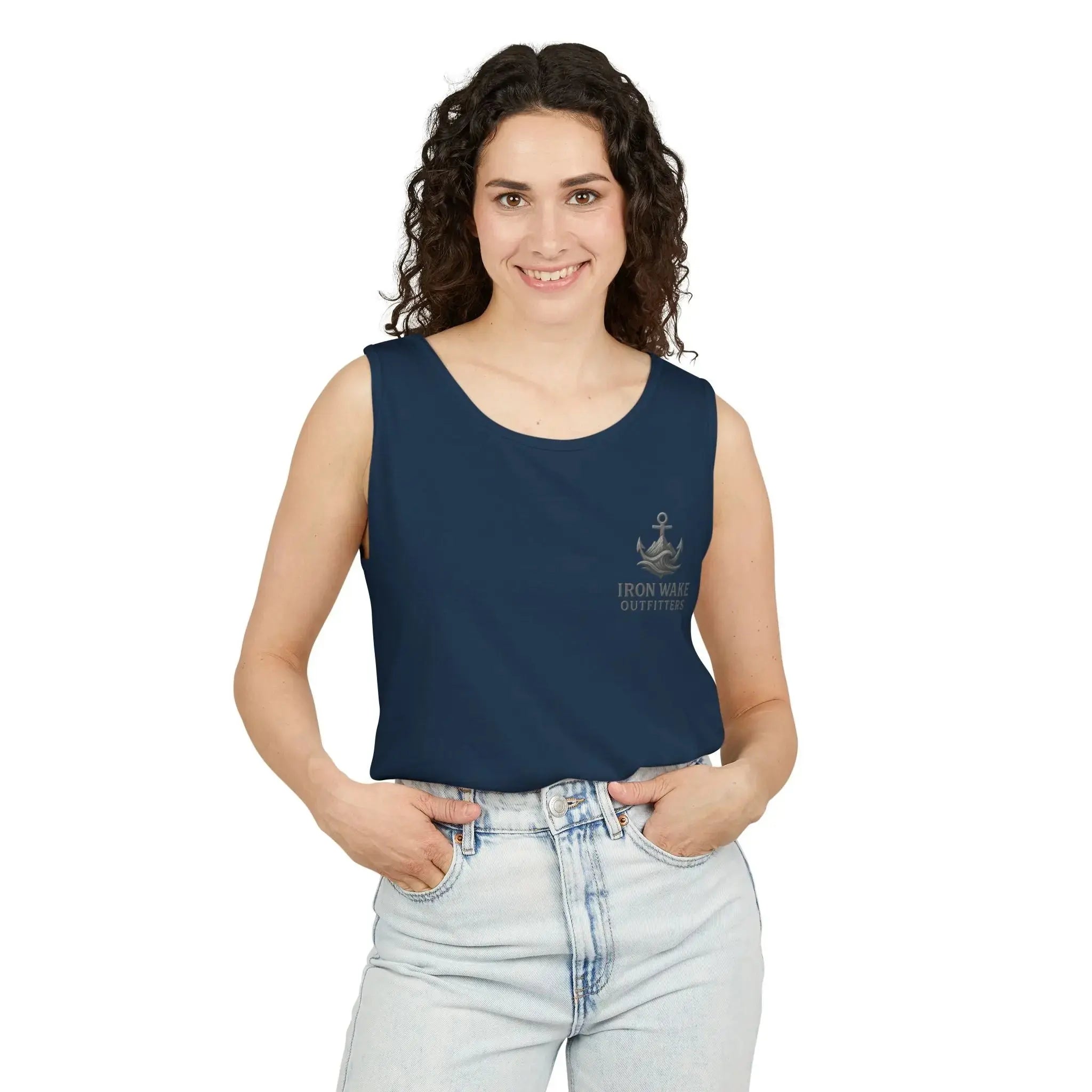 Iron Wake Outfitters Anchor & Surfer Tank Top Printify