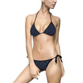 Navy Anchor Print Triangle Bikini — Women's Tie-Side Swimsuit Printify