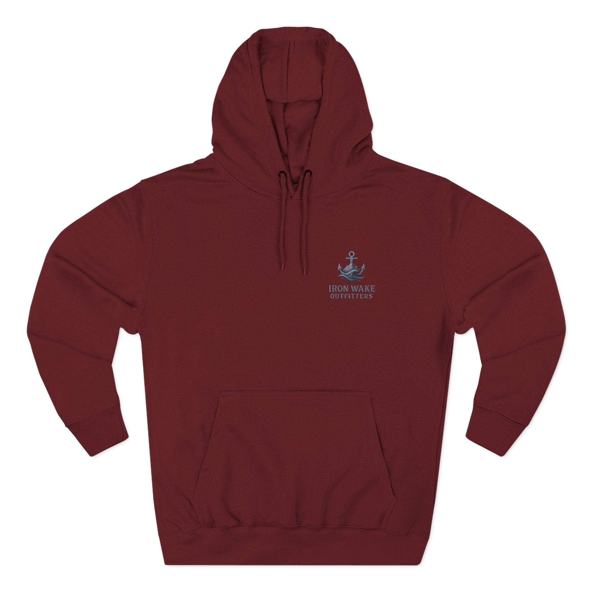 Nautical Anchor Logo Hoodie — Iron Wake Outfitters Chest Emblem
