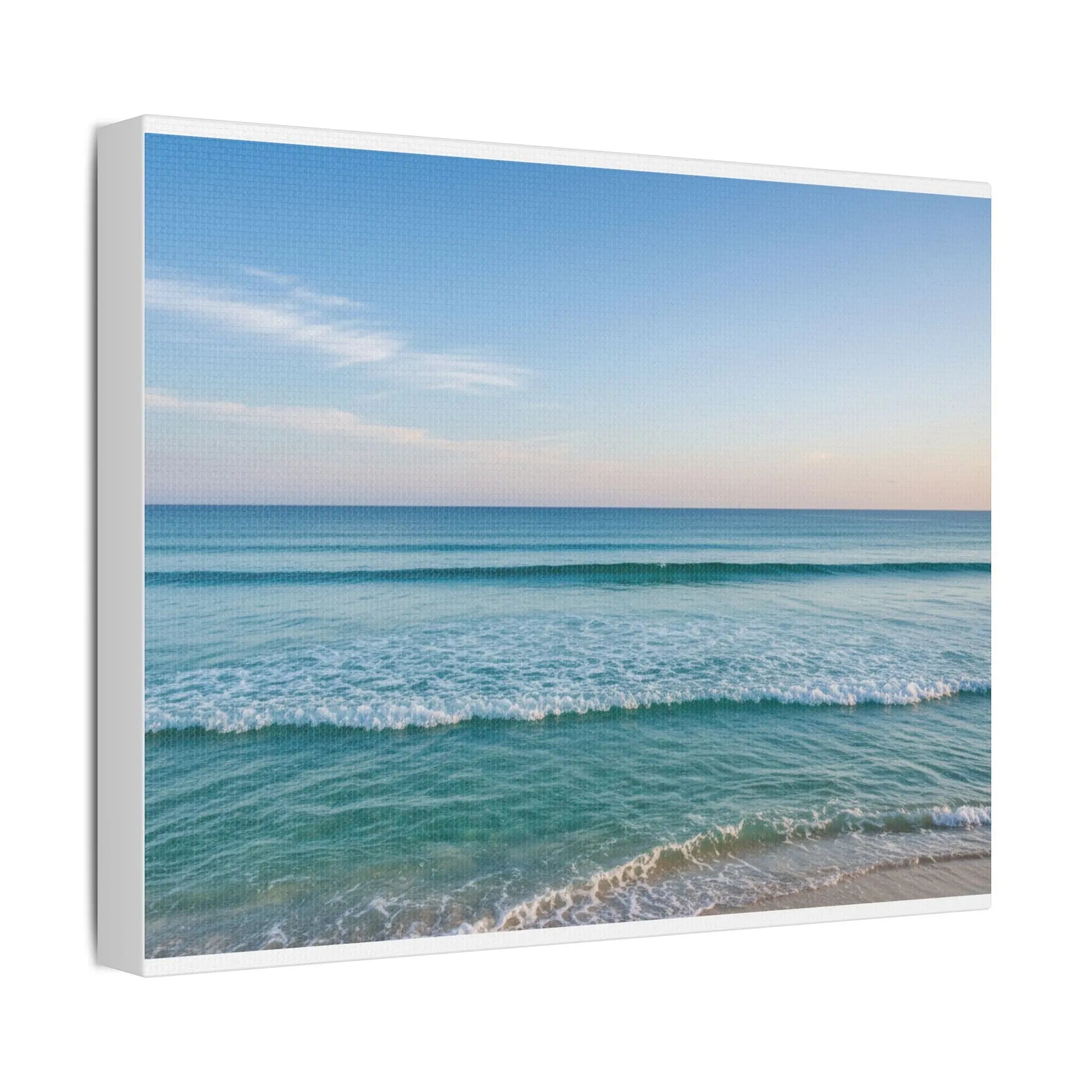 Ocean Waves Satin Canvas Print — Stretched Coastal Wall Art Printify