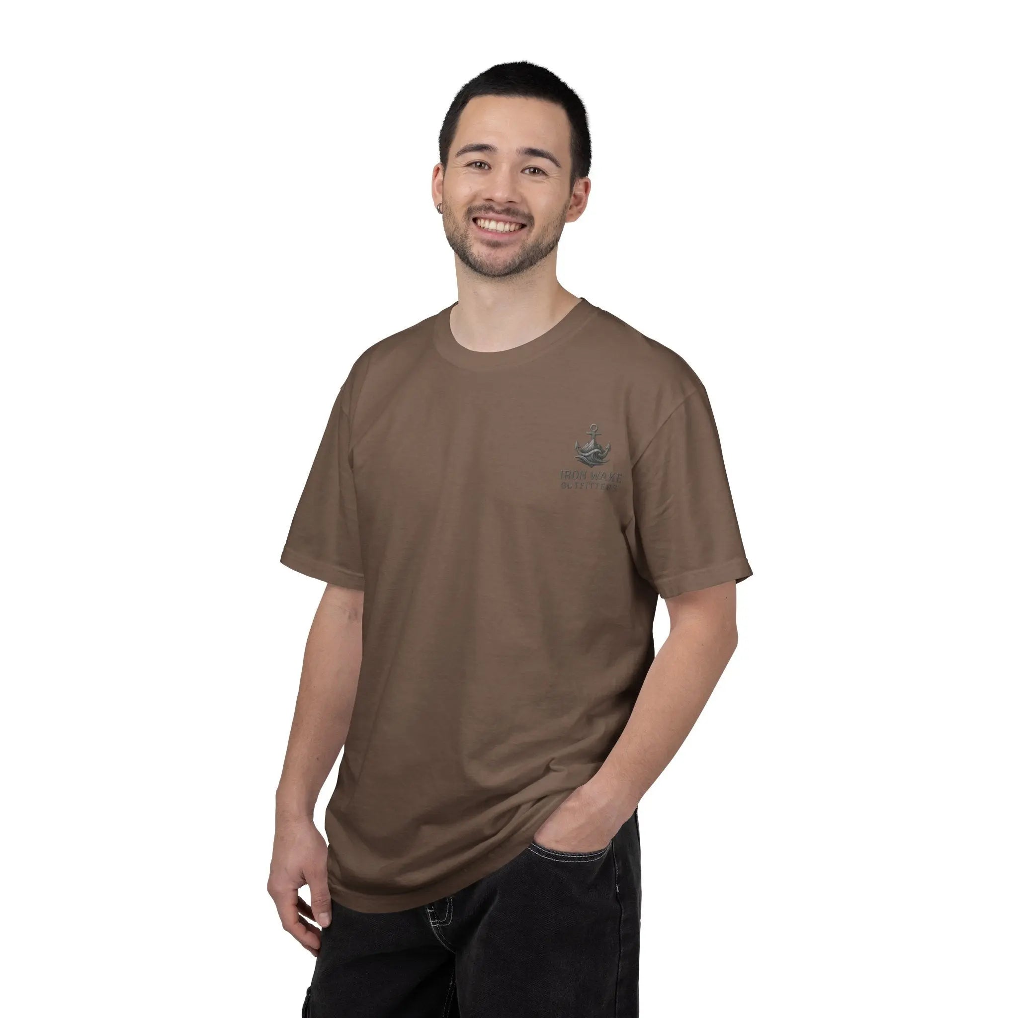 Anchor Logo T-Shirt — Iron Wake Outfitters Chest & Back Graphic Printify