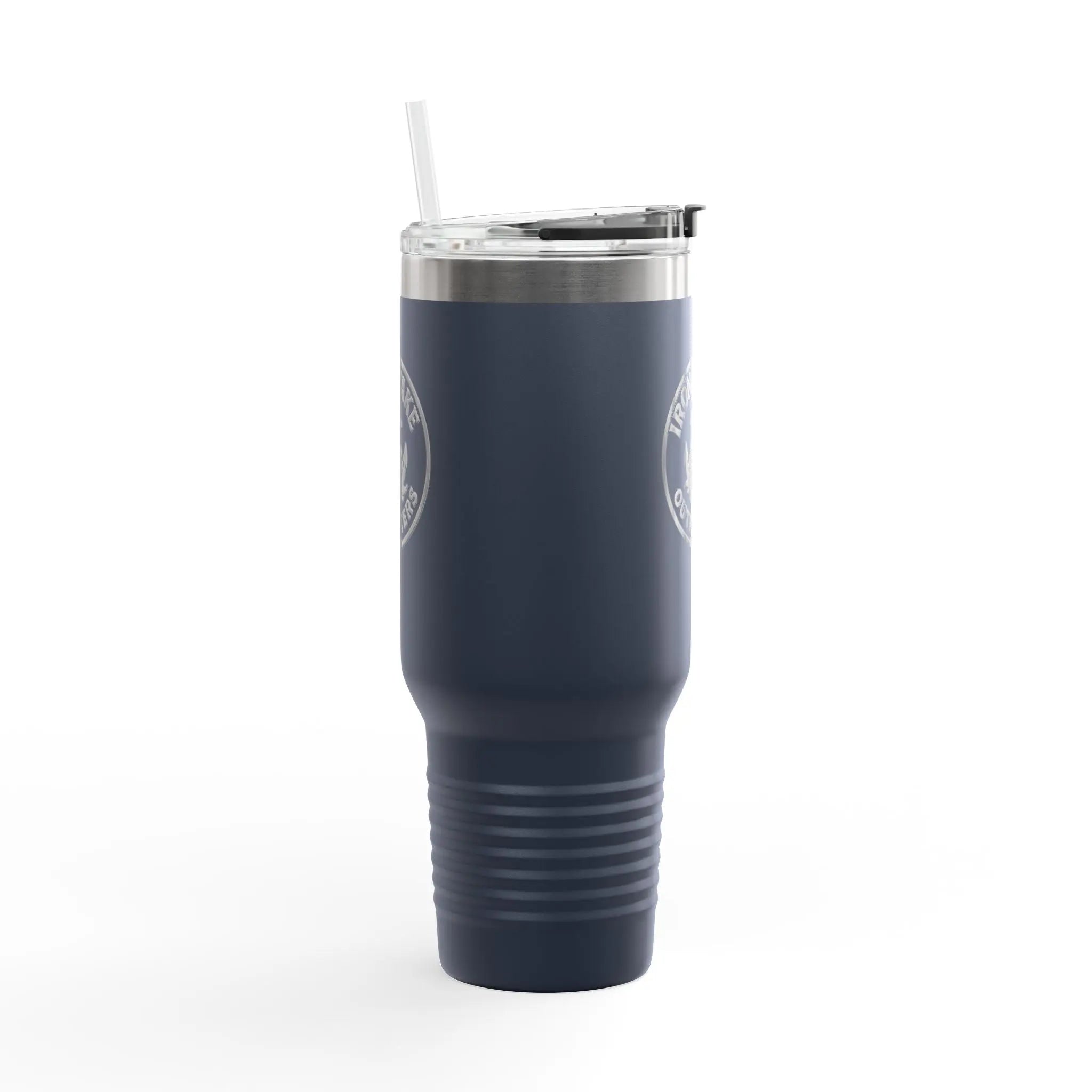 40oz Insulated Travel Mug — Iron Wake Outfitters Anchor Logo, Stainless Steel Tumbler with Straw & Handle Printify