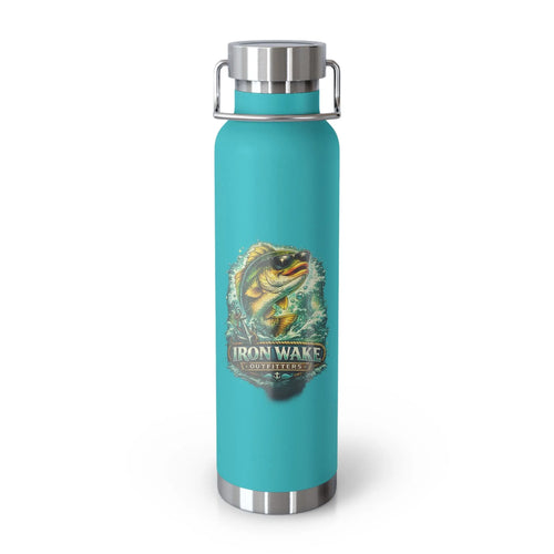22oz Copper Vacuum Insulated Water Bottle — Fishing Bass Adventure Design Printify