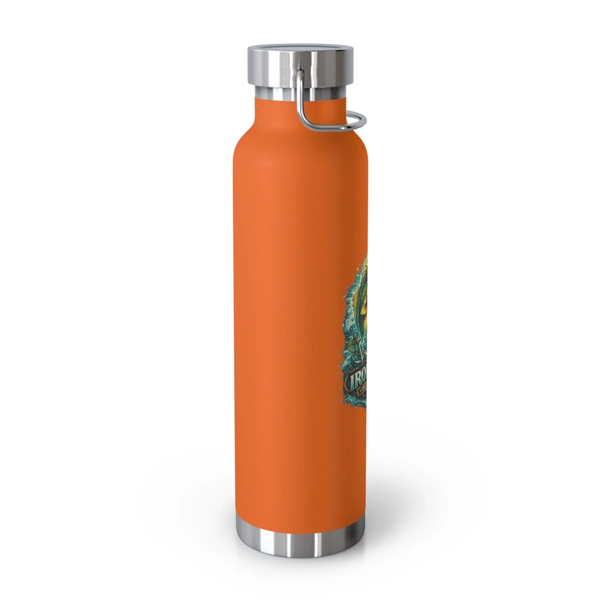 22oz Copper Vacuum Insulated Water Bottle — Fishing Bass Adventure Design Printify