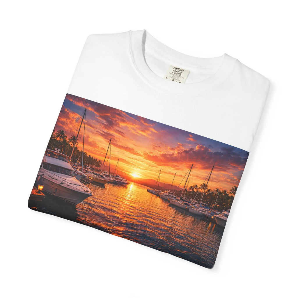 Sunset Sailboat T-Shirt Printify