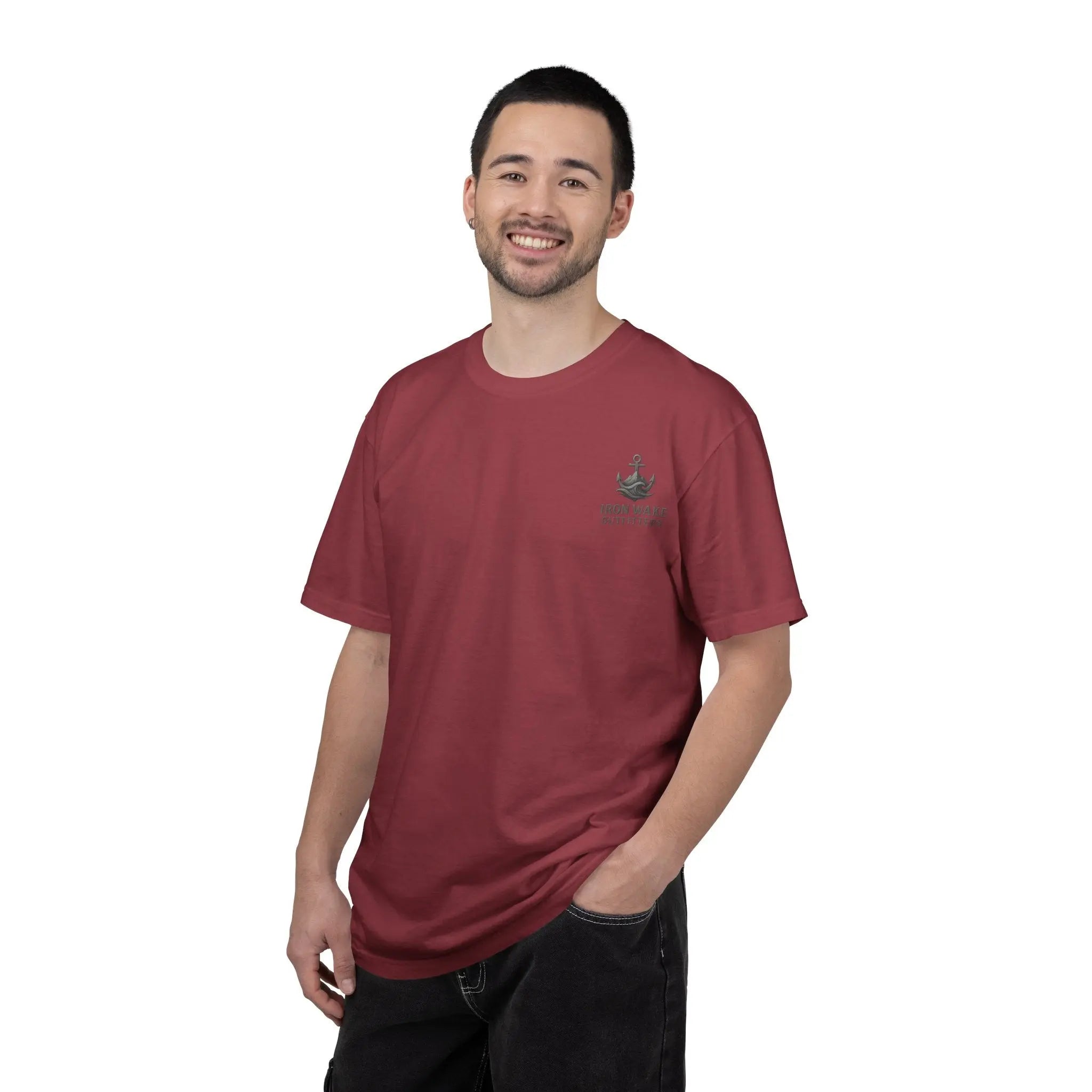 Anchor Logo T-Shirt — Iron Wake Outfitters Chest & Back Graphic Printify