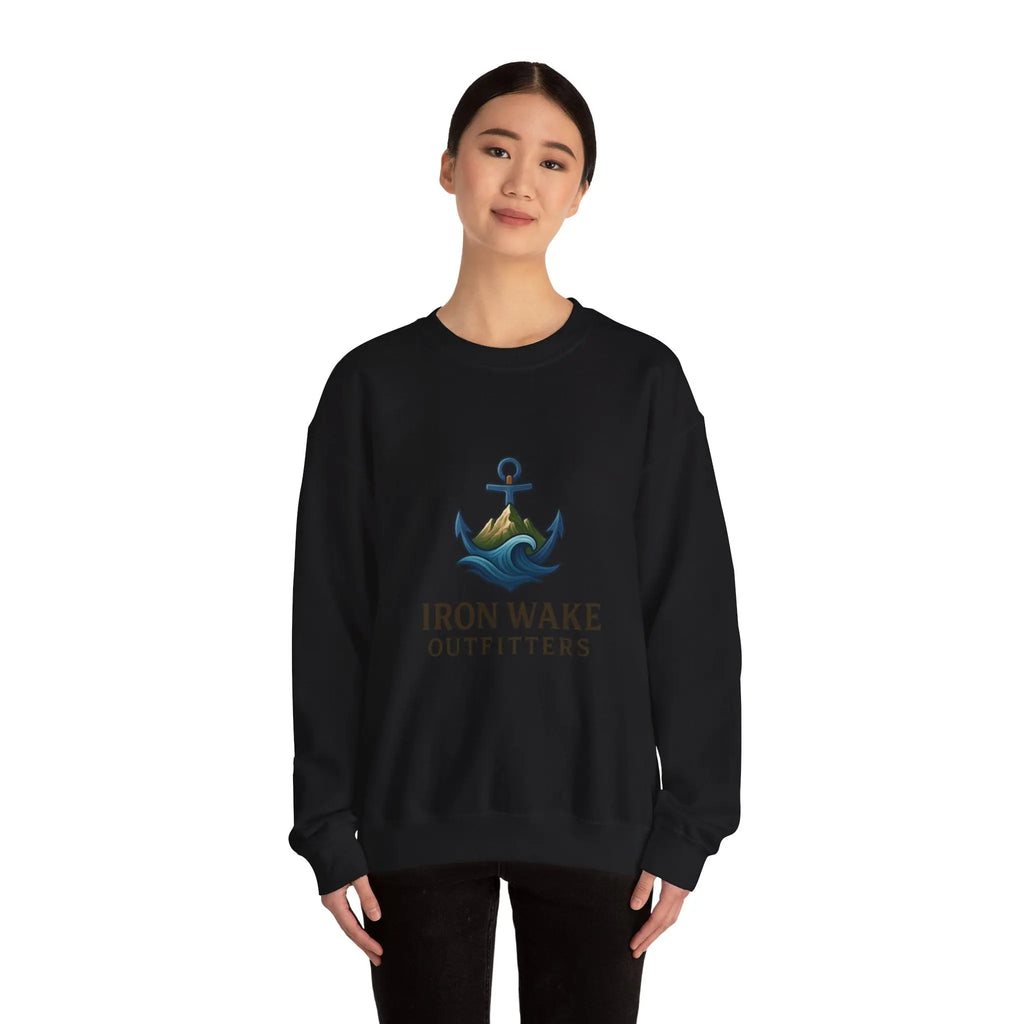 Crewneck Sweatshirt — Iron Wake Outfitters Anchor Logo Printify