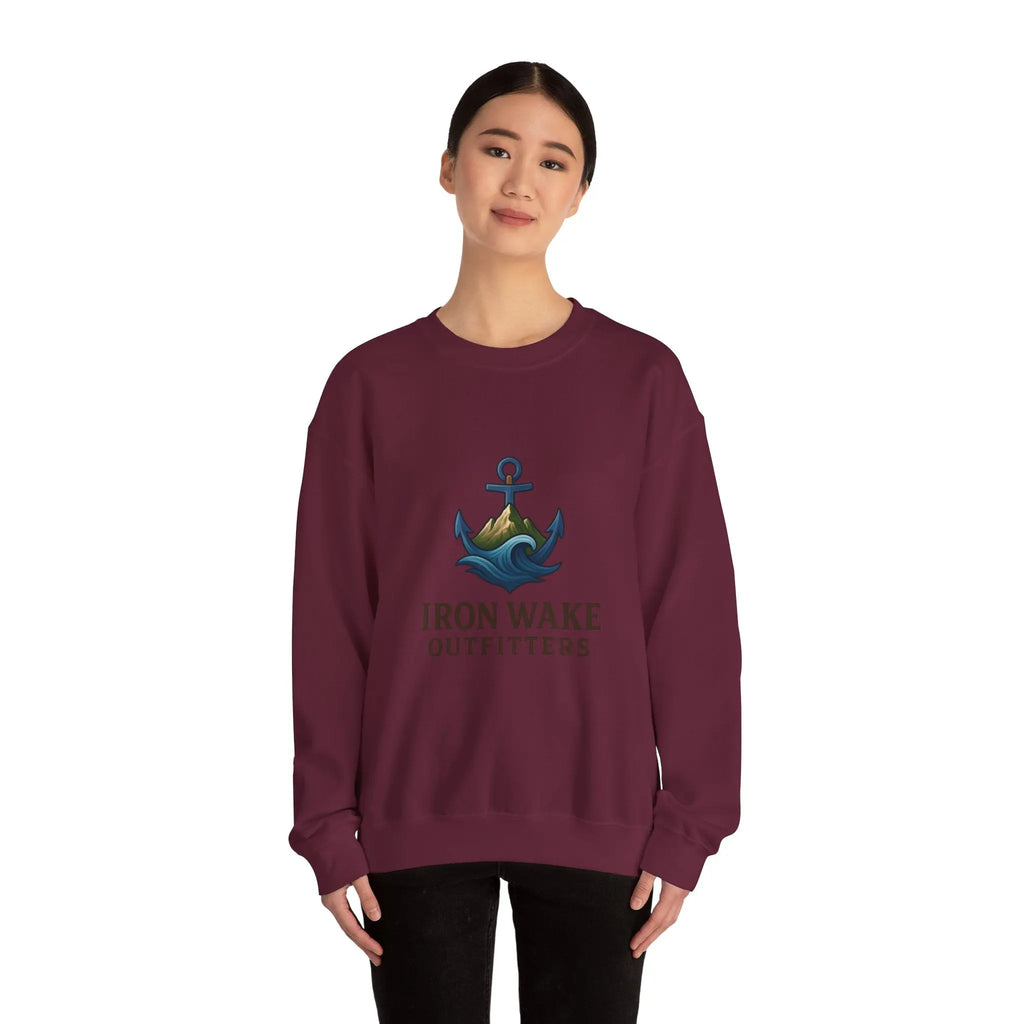 Crewneck Sweatshirt — Iron Wake Outfitters Anchor Logo Printify