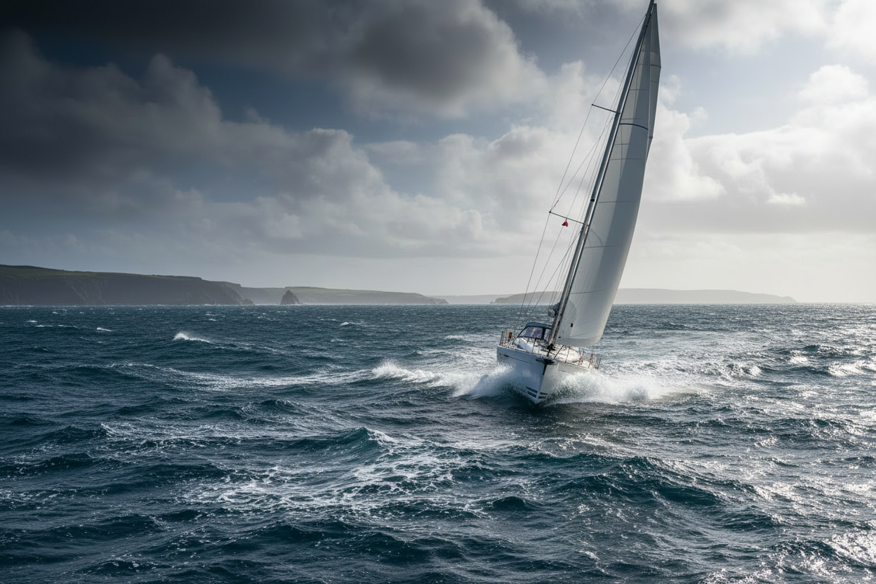 Sailboat in rough seas - clean version